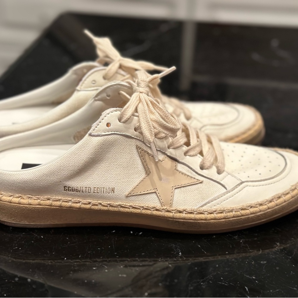 Golden Goose Cream and Tan Sneakers - Picture 4 of 6